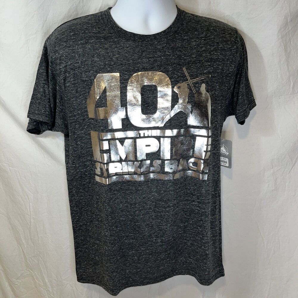 NWT Disney Store Star Wars The Empire Strikes Back 40th Gray T-shirt Silver Foil